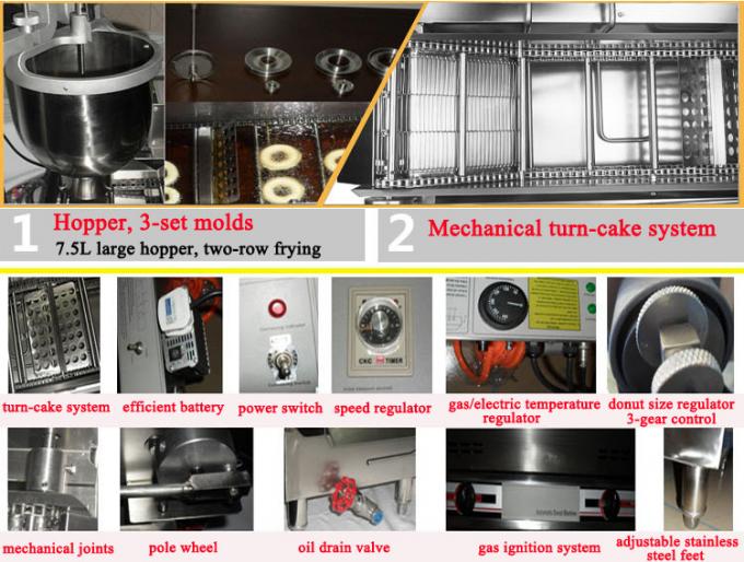Gas Automatic Donut Making Machine With 3 Molds, Commercial LPG Doughnut Maker 1