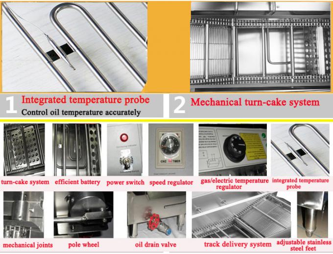 Double Row Automatic Donut Making Machine , Electric Deep Fryer Machine 1