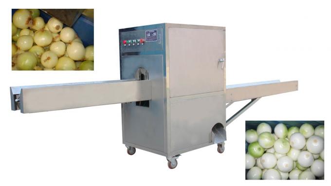 QG-600 Dry Garlic Peeling Machine / Onion Roots Cutting And Peeling Product Line 1