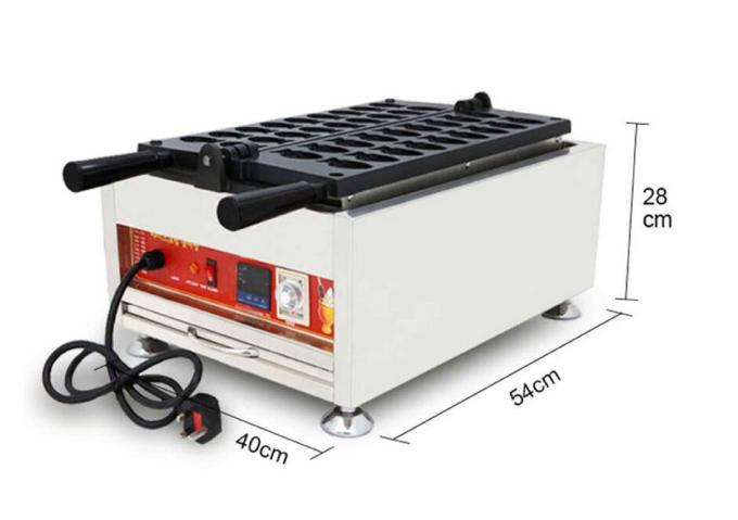 3.2kw Power Commercial Snack Food Goldfish Waffle Machine 690 * 380 * 290mm 2