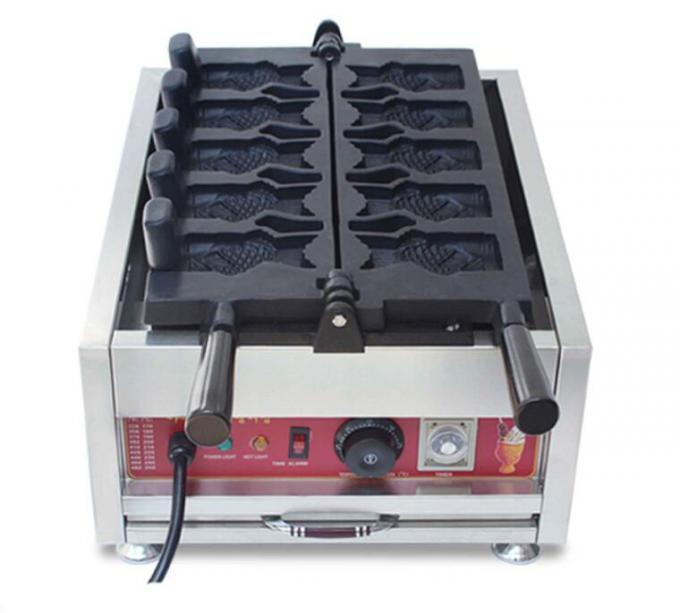 220v / 110v 50hz Taiyaki Ice Cream Machine Open Mouth Fish Shape Taiyaki Machine 3