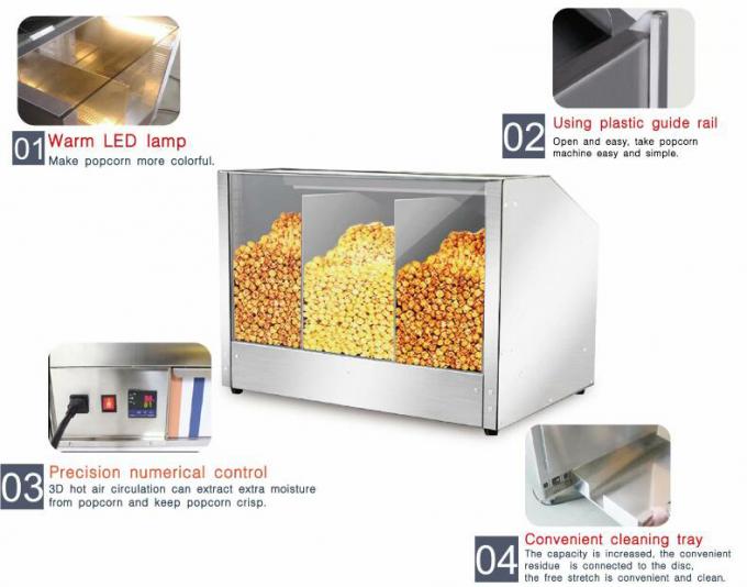 Warm LED Lamp Commercial Popcorn Warmer Machine For Cinema / Coffee Shop 0