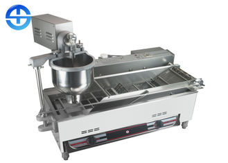 Double Row Automatic Donut Making Machine Stainless Steel Material Gas Type