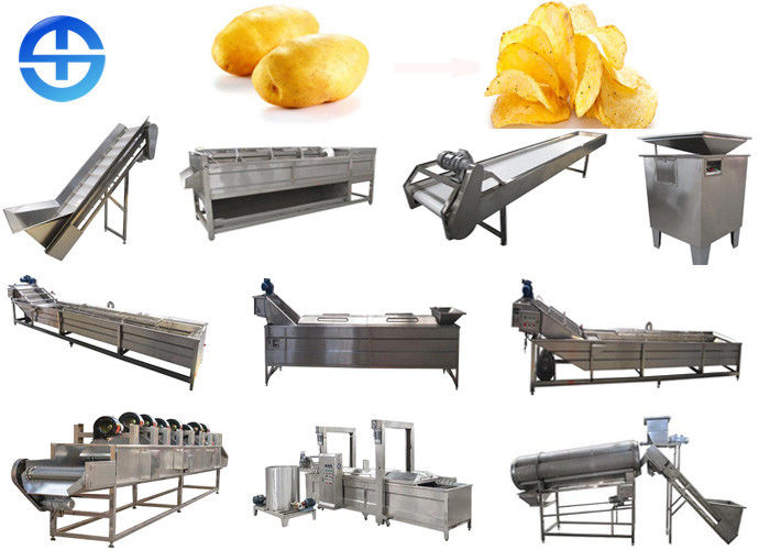 buy Fried Potato Chips Production Line Safe Operation With Stainless Steel Material online manufacturer