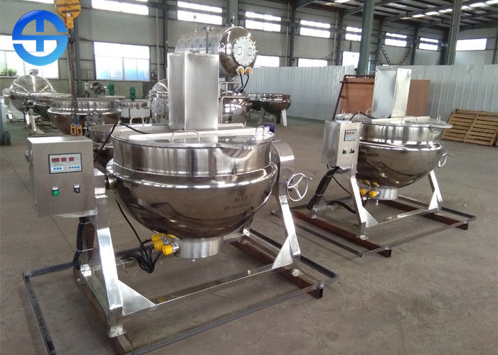 China QK-Z300 Electrical / Gas Steam Kettle , Stainless Steel Jacketed Kettle With Mixer factory